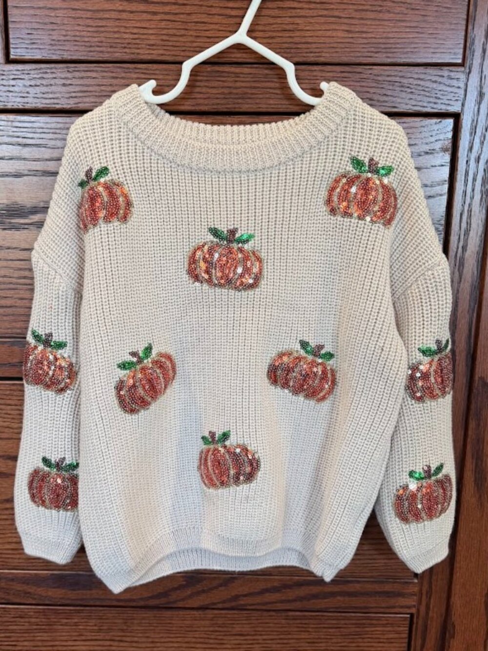 Rylee Faith Designs Girls Fall Sequin Pumpkin Sweater (NWTS)